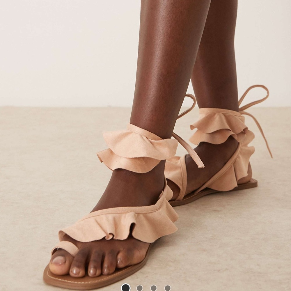 ASOS Tan Ruffle Sandals